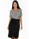 Korinas Fashion High Waist Skirt in Black color