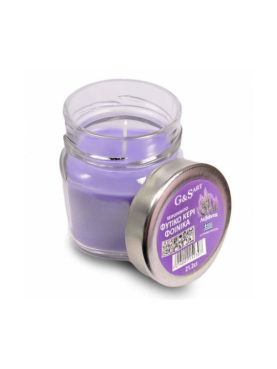 Scented Candle G & S Art Φυτικό Jar with Scent Lavender 1pcs