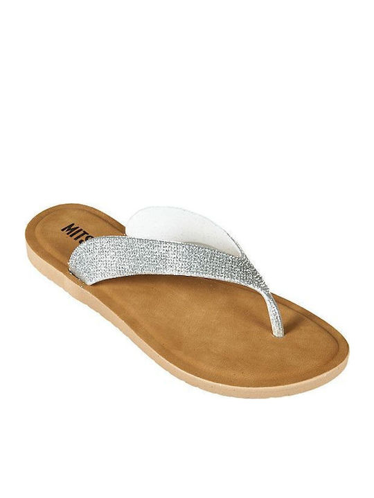 Mitsuko Frauen Flip Flops in Silber Farbe