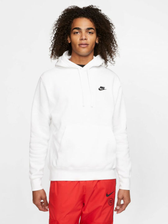 Nike Sportswear Men's Sweatshirt with Hood and Pockets White