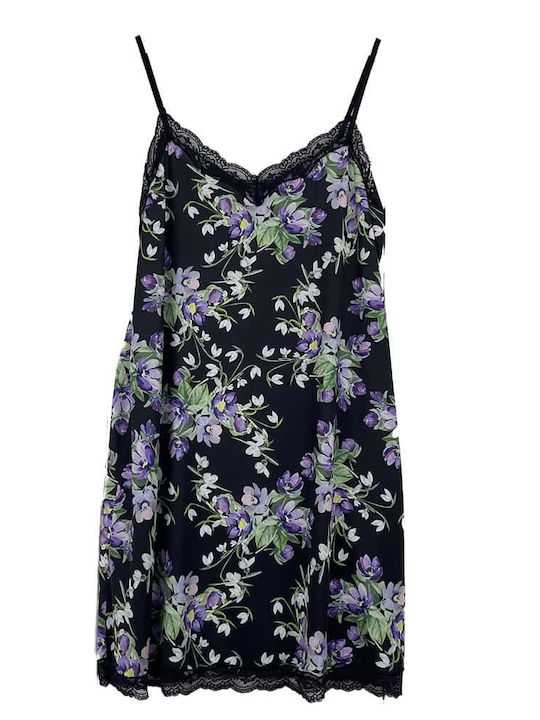 Fuanna Summer Women's Nightdress Black