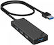 INVZI USB Хъб 4 Порта USB 3.0 с Връзка USB-A