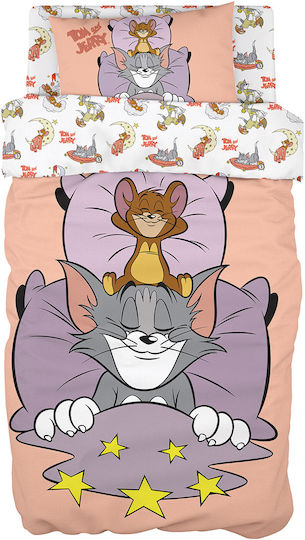 Beauty Home Комплект чаршафи Единично Памучни Tom and Jerry Beauty Home 165x250см 3бр