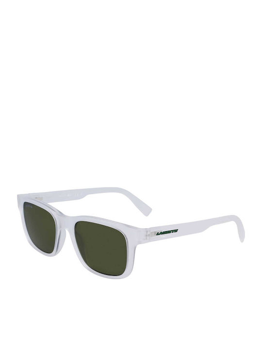 Lacoste Men's Sunglasses with White Plastic Frame and Green Lens L3656S-970