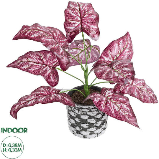 Artificial Plant in Small Pot Red 33cm 16pcs GloboStar