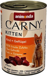 Animonda Carny Nasses Katzenfutter für Katze in Dose mit Kalb, Geflügel, Huhn, Türkei, Ente und Rindfleisch 400gr