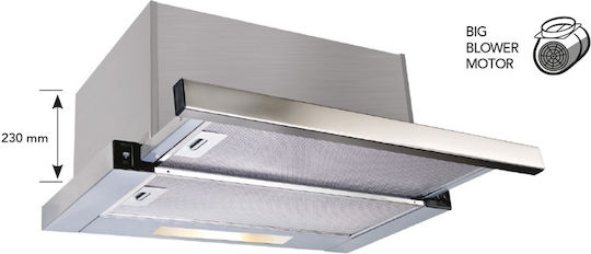 Celect Плъзгащ се аспиратор 60см Inox