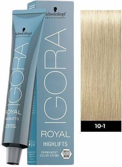 Schwarzkopf Igora Royal Highlifts Vopsea De Păr 10-1 Blond Închis Praf De Șampanie 60ml