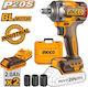 Ingco CIWLI2040 Brushless Impact Wrench Battery 20V 2x2Ah with Socket 1/2"