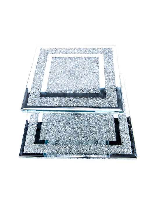 Glass Tiered Appetizer Stand 2 Tiers Transparent Ø21cm P21xM25cm