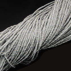 Κορδόνι Μεταλλικό Ασημί 4mm x 10m
