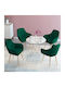 Glenda Dining Room Velvet Chair Green 59x56x86cm 2pcs