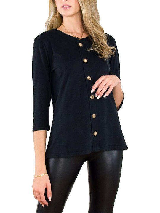 Lipsy Women's Black Blouse Buttons 2210004c