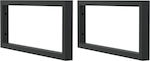 vidaXL Metallic Shelf Brackets Black 2pcs 4007273