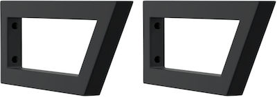 vidaXL Metallic Shelf Brackets Black 2pcs 4007285