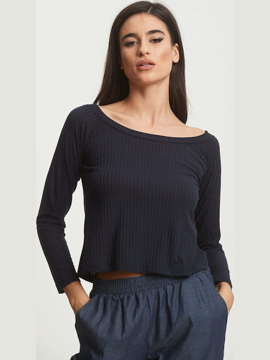 Γυναικεία Μπλούζα Off-Shoulder Μπλε