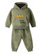 Kids Sweatpants Set Khaki 2pcs Dino Sauts