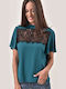 Bluza damă Mâneci scurte Verde