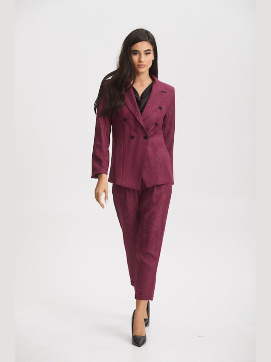 Ecstasy Women's Bordeaux Set with Trousers with Elastic