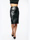 Dress Up Leather Skirt in Black color