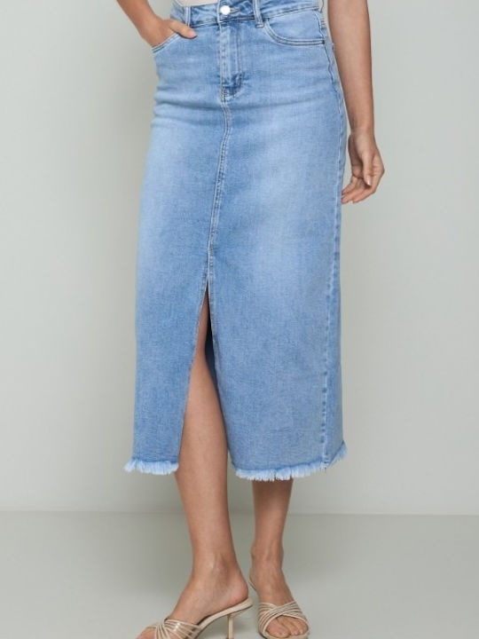 Cento Fashion Denim Midi Rock Blue