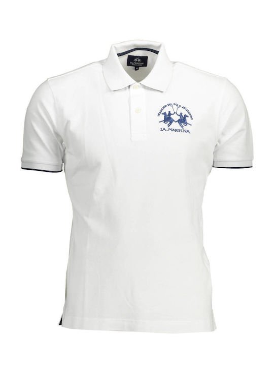 La Martina Ανδρική Μπλούζα Κοντομάνικη Polo White