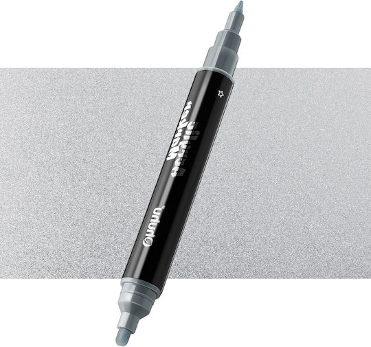 Ohuhu Acrylic M102 Silver Drawing Marker 2mm Double Tip