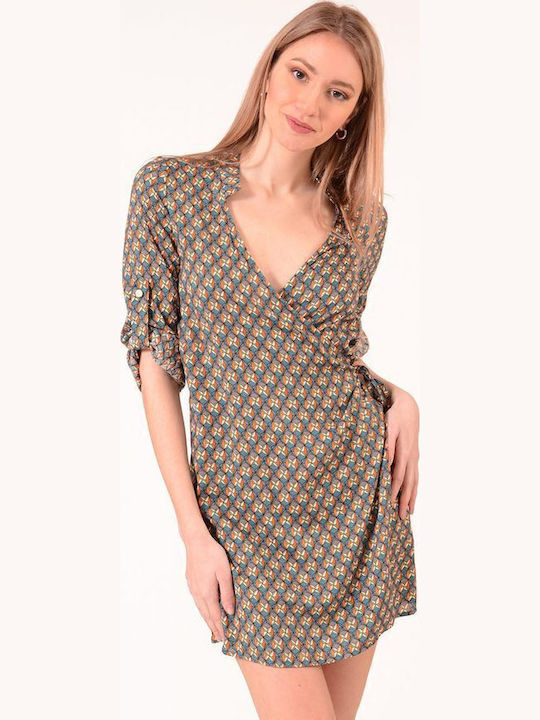 Mini Hemdkleid Wickel Grün