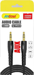 Andowl 3.5mm Male To 3.5mm Male Audio Cable Black 2m Q-YP213