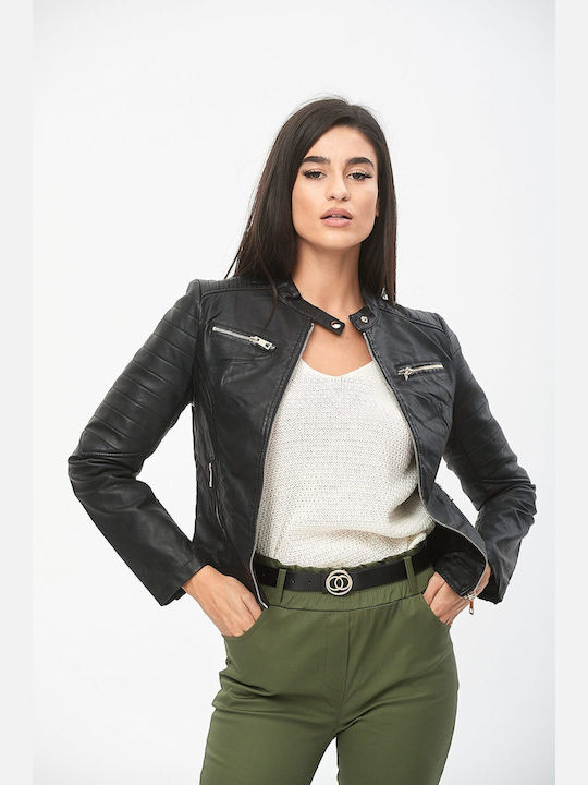 Boutique Γυναικείο Biker Jacket Μαύρο