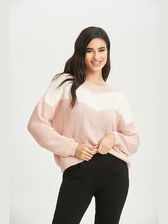 Comfuzio Damen Pullover Wolle Pink