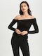 Women's Blouse Off-Shoulder Black