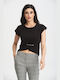 Just Top Women's Blouse Cotton Black