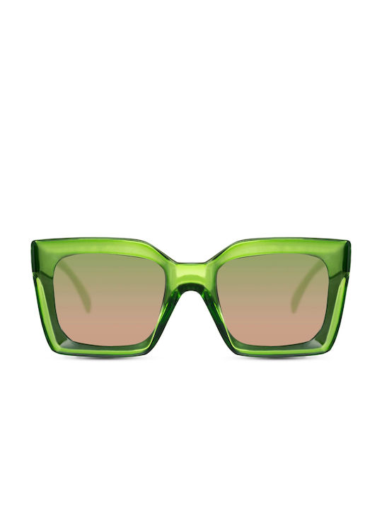 Solo-Solis Sunglasses with Green Plastic Frame and Multicolour Gradient Lens NDL6486