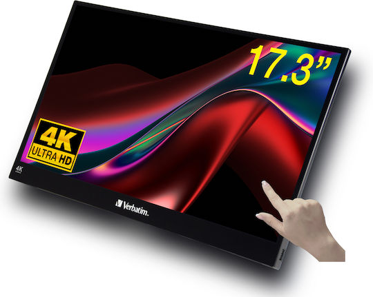 Verbatim Pmt-17 IPS Touch Φορητό Monitor 17.3" 4K 3840x2160 144Hz με Χρόνο Απόκρισης 6ms GTG
