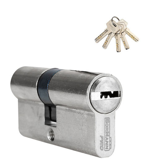 Bormann Lock Cylinder Security 90mm with 5 Keys Silver