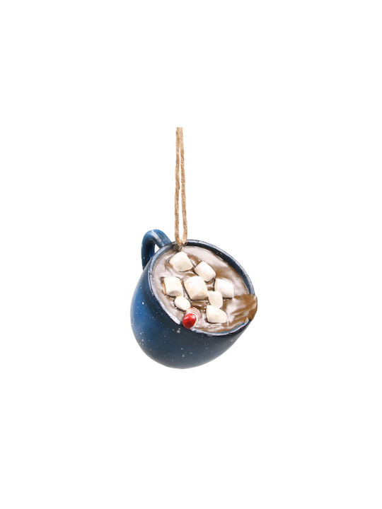 Hanging Glass Ornament Made of Synthetic Resin Brown 6x8cm