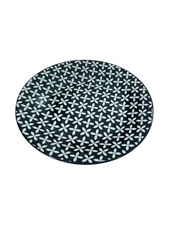 TnS Plate Shallow made of Porcelain Black with Diameter 27cm