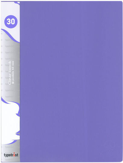 Typotrust Mappe Suppl mit 30 Plastikhüllen Folien für Papier A4 Lila 1Stück
