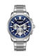 Lee Cooper Men's Watch 43mm Chronograph Battery with Silver Metal Bracelet