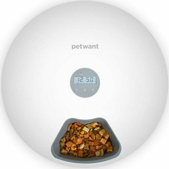 PetWant F6 Automatic Bowl made of ABS Plastic Food & Water for Dog & Cat 180ml 32cm in White Color
