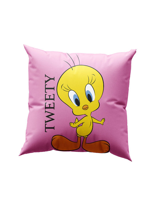 Beauty Home Παιδικό Διακοσμητικό Μαξιλάρι Tweety Ροζ 40x40εκ.