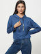 Boutique Women's Blouse with Hood Blue