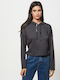 Boutique Women's Blouse with Hood grey