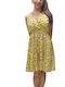 Summer Mini Wrap Dress with Ruffles Yellow