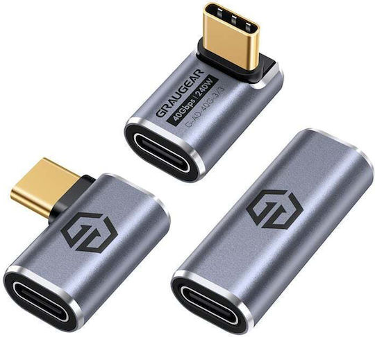 Graugear Μετατροπέας USB-C male σε USB-C female 1τμχ G-AD-40G-3