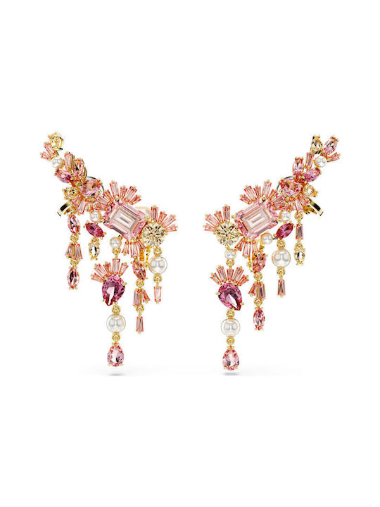 Swarovski Gema Earrings Pendants with Clip Gold...