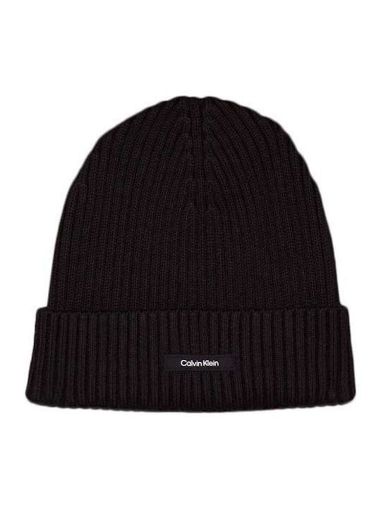 Beanie Ανδρικός Σκούφος με Rib Πλέξη σε Μαύρο χρώμα