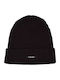Beanie Ανδρικός Σκούφος με Rib Πλέξη σε Μαύρο χρώμα