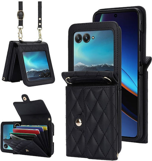 Puff Rhombus Wallet Πλαστικό Μαύρο (Razr 40 Ultra)